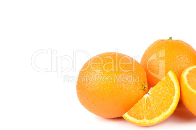 Orange isolated on white background. Free space for text.