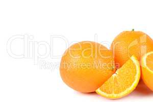 Orange isolated on white background. Free space for text.