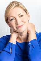 Studio Portrait of Healthy Happy Middle Aged Woman