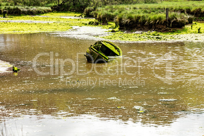 Old fishing boat crumbles