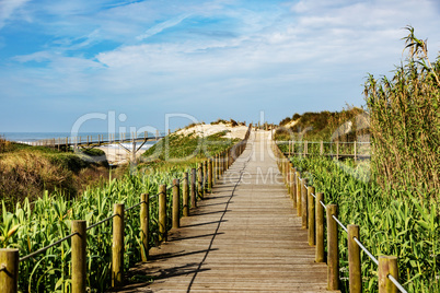 Wooden walkway to the beach
