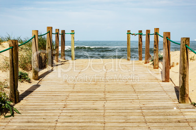 Wooden walkway to the beach