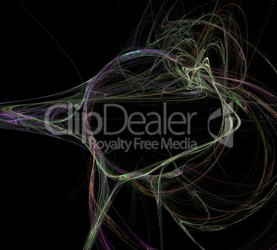 image of one Digital Fractal on Black Color