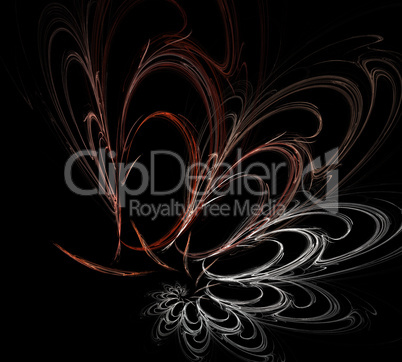 image of one Digital Fractal on Black Color