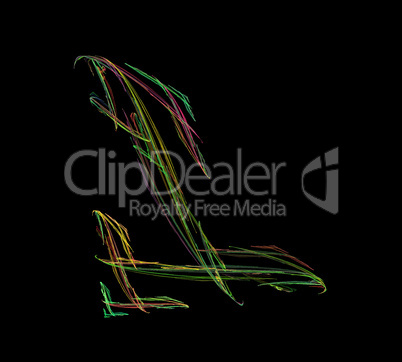 image of one Digital Fractal on Black Color image of one Digital Fractal on Black Color