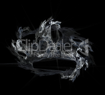 image of one Digital Fractal on Black Color