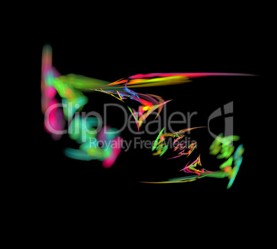 image of one Digital Fractal on Black Color