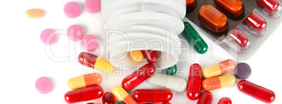 Assorted pharmaceutical medicine pills, tablets and capsules iso