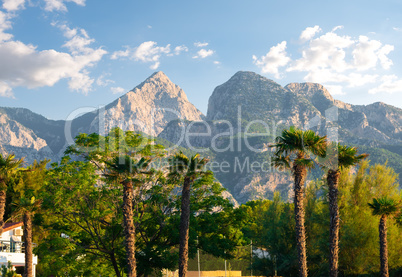 Park and mountains in Kemer