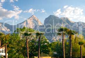 Park and mountains in Kemer