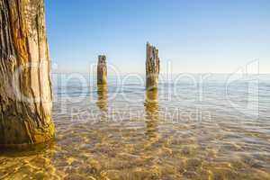 Baltic sea in Poland with old mole