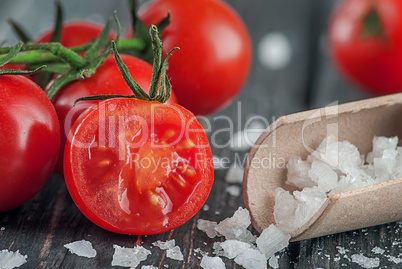 Cherry tomatoes and salt