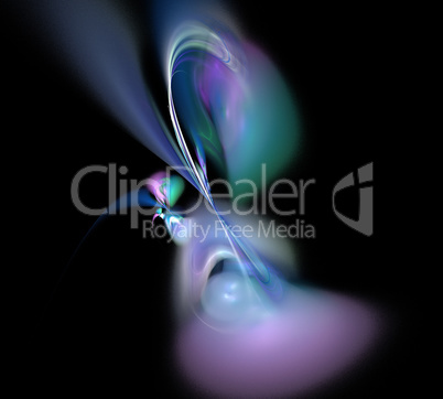 image of one Digital Fractal on Black Color