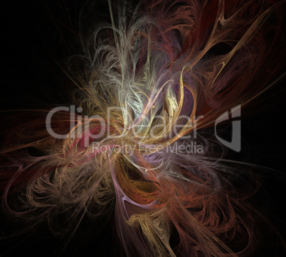 image of one Digital Fractal on Black Color