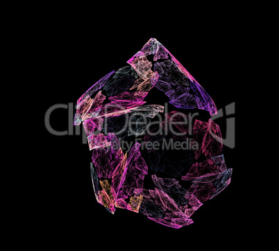 image of one Digital Fractal on Black Color image of one Digital Fractal on Black Color