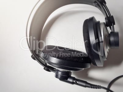 Black and white professional headphones