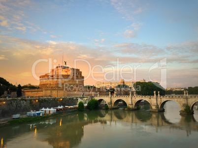 Castel Sant?Angelo and its bridge in Rome