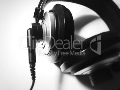 Black and white professional headphones