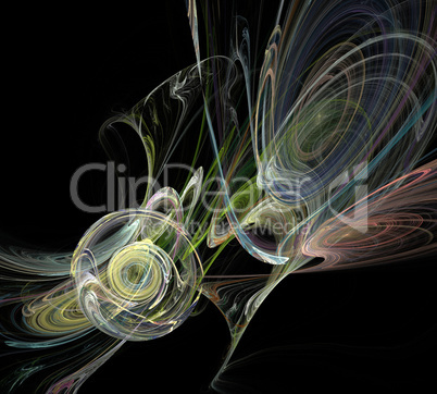 image of one Digital Fractal on Black Color image of one Digital Fractal on Black Color