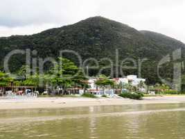 February 24, 2018, Ubatuba, São Paulo, Brazil, Lagoinha beach.View of small village by the sea, in summer day with beach and mountain.