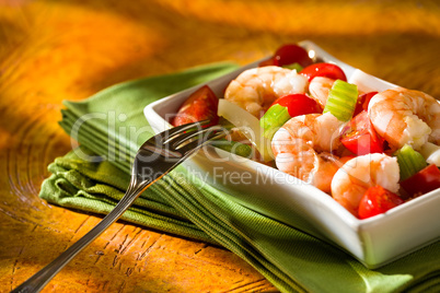 Close up of shrimp salad