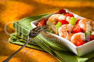 Close up of shrimp salad