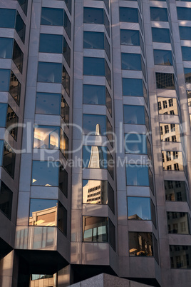 Transamerica building reflected in the windows