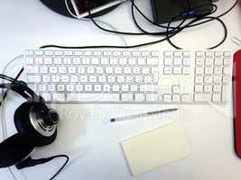White workspace desk