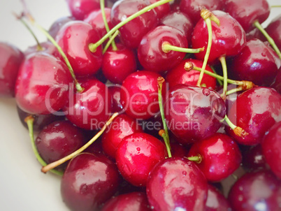 Fresh bunch of red cherries