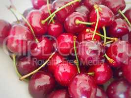 Fresh bunch of red cherries