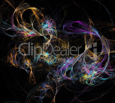 image of one Digital Fractal on Black Color