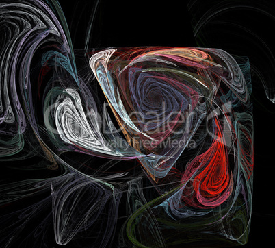 image of one Digital Fractal on Black Color image of one Digital Fractal on Black Color
