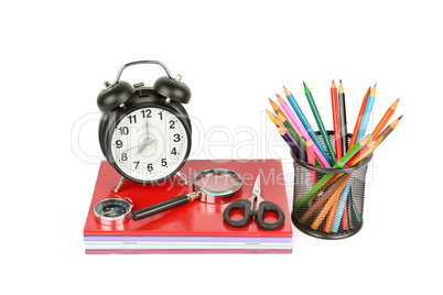 Pencil, stationery, Book, alarm clock and other school supplies