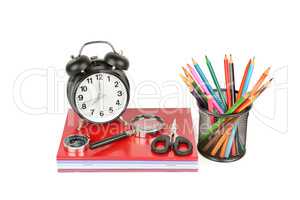 Pencil, stationery, Book, alarm clock and other school supplies
