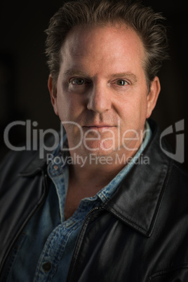 Dramatic Portrait Head Shot of Middle Aged Man