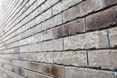 Wall lined with gray brick