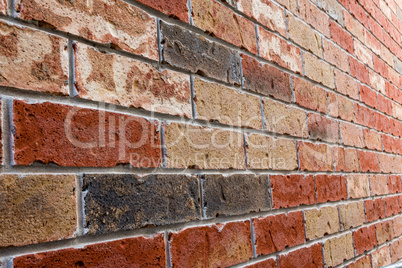 Wall lined with red brick