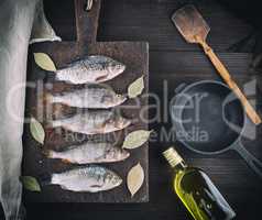 river fish on brown wooden board