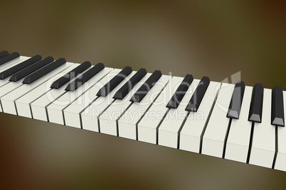 Levitating piano keys, 3D illustration