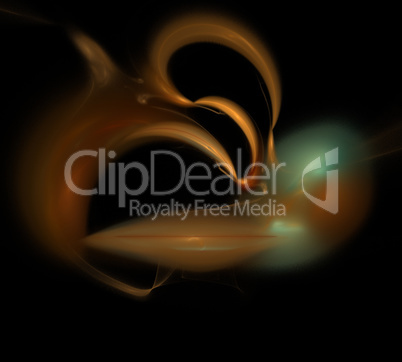 image of one Digital Fractal on Black Color