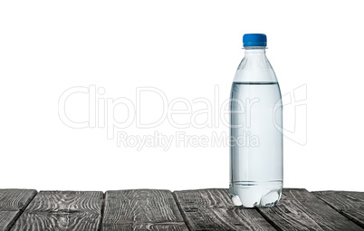 Plastic bottle of water on the table