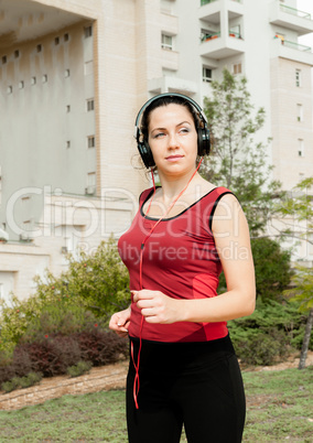 Girl doing sports to music