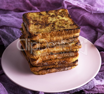 Fried square pieces of white wheat flour