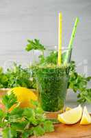 smoothie of parsley and celery