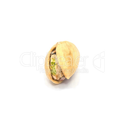 Salted pistachio isolated on white