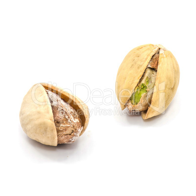 Salted pistachio isolated on white