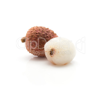 Fresh lychee isolated on white