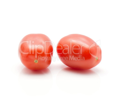 Red cherry tomatoes (bobulienka variety) isolated on white