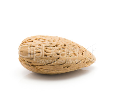 Raw almonds isolated on white