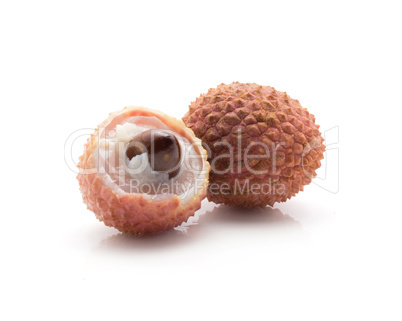 Fresh lychee isolated on white